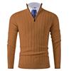 2025 Exportação Amazon Cross-Border Outono e Inverno Malharia Masculina Jovem Casual Base Quente Meia-Zip Top para Homens