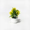 Nueva planta artificial de hierba de peonía de 5 piezas en maceta para decoración de mesa de hotel, maceta mini para fotografía y arreglo