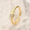 Aogu Europeo y Americano Ins Celebridad de Internet Oro Real Galvanizado Circonita Anillo de Animal para Mujer Nicho Anillo Personalizado Suministro Transfronterizo