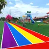 Césped de simulación para patio de juegos alfombra de color césped artificial para exteriores recinto de ingeniería escolar jardín de infantes césped arcoíris