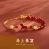 Tichia Original Fique Rico Imediatamente Pulseira de Ágata Vermelha Feminina Prata de Lei S925 Retro Tendência Nacional Ano do Cavalo Acessórios de Mão