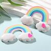 Simulación de cerámica blanda, arcoíris, nubes de cerámica blanda, micropaisaje arcoíris, botella oceánica, adornos para el cabello, horquillas, accesorios hechos a mano
