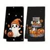Suministro transfronterizo de toallas de Halloween de microfibra ultrafina, paños de cocina absorbentes y toallas de mano con estampado de calabaza de Acción de Gracias