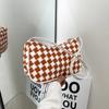 Bolso de mano estilo coreano, informal, a cuadros, para mujer, 2023