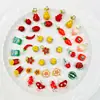 Lindo Colgante de Aleación de Frutas y Verduras Artificiales Mini Infantil Personalizado de Botella de Leche Estéreo para Pendientes DIY Cadena de Teléfono Móvil