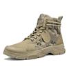 Botas Martin Gruesas de Caña Alta para Hombre Otoño e Invierno, Lona, Cálidas, con Cordones, Estilo Camuflaje Retro, Zapatos de Seguridad para el Trabajo para Hombre