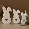 Amapola Pascua Puntada Conejo Molde de Silicona DIY Vela de Aromaterapia Recuerdo Adorno de Conejito Molde de Yeso