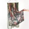 Bufanda de Seda Suave Nueva con Doble Estampado 70*180 Tamaño Grande Bufanda Larga para Mujer, Amigable con la Piel, Transpirable, Tacto de Lujo, Bufanda Chal