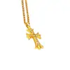 Nuevo Estilo Tienda de Oro Réplica Colgante de Cruz Antigua Chapada en Oro Incrustada con Diamantes, Colgante Retro Europeo y Americano, Colgante Resistente al Calor y que No se Desvanece