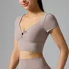 Ropa de Yoga con Almohadillas en el Pecho, Diseño Sexy Hueco, Chaleco de Fitness, Transpirable para Otoño, Top Portátil para Usar Afuera, Top Deportivo de Manga Corta para Mujer