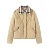 Para Exportación Europea y Americana Transfronteriza Ropa de Mujer Popular en Aliexpress Moda de Invierno Chaqueta Corta de Algodón con Solapa a Cuadros