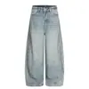 Jia Yiku 2026 Otoño Nuevo Vaqueros Lavados Retro Americanos Pierna Recta Fit Limpio Único Pierna Ancha Pantalones Largos