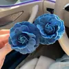 Pinza para el pelo de flor de rosa de alta gama azul denim retro Pinza de plátano Ambiente Ins Tiburón en la parte posterior de la cabeza