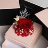 Caixa de presente buquê eterno flores de rosa decoração Dia do Professor presente de aniversário para namorada cobertura de vidro flor seca real Qixi