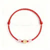 Pulsera de Oro Puro 999 con Cuentas de la Suerte, Hilo Rojo para el Año de Nacimiento, Mes Completo del Bebé, Adulto, Ceremonia de Apertura, Joyería de Oro, Regalo Casual
