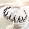 Faixa de Cabelo Ondulada com Strass Cruzado para Cabelos Quebrados Feminina Nova Presilha de Cabelo Topo Caveira com Dentes Faixa de Cabelo Antiderrapante para Lavar o Rosto Prendedor de Cabelo Acessórios de Cabelo