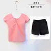 Conjunto de Roupa de Dança Chinesa Infantil, Roupa de Prática de Verão com Alças e Manga Curta, Tops para Meninas, Roupa de Dança, Roupa de Exame Dividida