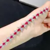 Pulsera de Rubí Natural Cristal Transparente Rubí Brillante como el Fuego Hace que la Gente Tenga Pasión Superficie del Anillo 4*6