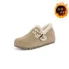 Sapatos Birkenstock Retrô para Mulheres 2025 Novo Inverno Veludo Espessado Botas de Neve de Uma Perna Quente Antiderrapante Sapatos de Algodão
