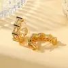 Venta Caliente Transfronteriza Pendientes de Cobre de Gama Alta Ecológicos Pendientes Tachonados con Pedrería Aros para Orejas Versión Alta Temperamento Personalidad Adornos para Orejas