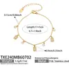 Colgante cuadrado con forma de corazón estilo ins misterioso, acero inoxidable chapado en oro de 18k, incrustado con circonita, conjunto de joyería para mujer