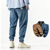 Nuevos Pantalones Casuales de Pana Ajustados para Hombre Estilo Japonés Lavados Sueltos Otoño/Invierno 2026 Estilo Chino Retro con Etiqueta