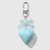 Nuevo Ins Simple Dulce Fresco Dopamina Acrílico Corazón Lazo Llavero Colgante Decoración Colgante DIY