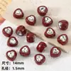 Cuentas sueltas acrílicas color rojo cereza, cuentas con forma de lazo de corazón, cadenas para teléfono hechas a mano, accesorios para el cabello para niños, accesorios para DIY