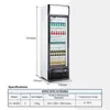 Gabinete Exhibidor Refrigerado para Bebidas Dukers Certificado CE Gabinete Comercial para Cerveza Congelador Profundo Congelador Vertical Estándar Americano
