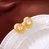 Pendientes Ovalados de Plata Vintage Pendientes de Botón Estilo Corte Retro de Nicho Pendientes de Lujo Ligero de Gama Alta Venta al por Mayor