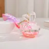 Lindo llavero de botella de arena movediza con gato KT, gatito de dibujos animados creativo, colgante para mochila escolar de estudiante, llavero para coche, baratijas