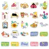 50 Pegatinas Originales para Diario Diario, Dibujos Animados Pintados a Mano Lindas para Decoración de Mes y Fecha, Pegatinas para Teléfono Móvil, Tazas de Agua, Libros