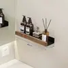 Estante de Almacenamiento para Baño de Nogal Baño Inodoro Escritorio de Lavado Inodoro Pared Estante de Almacenamiento sin Agujeros