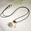 Collar Colgante de Jade Hetian Puro Natural Cuadrado Grueso Dulce Ping An Wu Shi Regalo Colgante Cuadrado Dulce