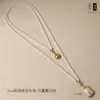 Taijia Diseño Original Cadena de Amuleto Budista Tailandés Collar de Perlas Shijia Doble Colgante Cadena para Clavícula de Mujer de 3 mm Cadena Thangka