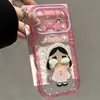 Boneca chorona estilo melhor amiga com capa de suporte duplo se transforma instantaneamente em uma capa arco-íris para Apple 17 e iPhone 16 Pro Max em cores de doce