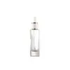 Botella de Vidrio para Esencia de Hombro Plano de 30 ml con Color Degradado y Anillo de Doble Capa, Botella Cosmética, Botella Gotero para Líquido Original, Botella Dispensadora de Aceite Esencial
