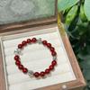 Pulseira Pérola Vinho Tinto Estilo Doce Cool Personalidade Feminina Design Versátil Senso de Design Pulseira Avançada com Contas Vermelhas e Cruz Atacado