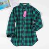 Camisa de flanela feminina outono e inverno Camisa xadrez feminina manga comprida