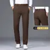 Pantalones casuales de alta gama para hombre italianos, pantalones ligeros de verano sin planchado, pantalones de negocios rectos holgados para hombre, adecuados para primavera y otoño