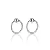 Suministro directo de fábrica s925 plata de ley aretes de anillo de cuentas redondas pequeñas temperamento tendencia anillo para el cartílago del oído Joker joyería al por mayor
