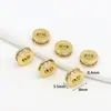 Cuentas Barril de Zirconia Microincrustada en Oro Real de 18K que Conserva el Color, Pulsera de Cristal de Cintura Pequeña con Agujero Pasante, Cuentas Espaciadoras DIY C45