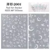 Pegatina para Uñas Estrella Luna Pegaso Blanca Adhesiva Plana La Más Fácil para Combinar Pegatina Joya para Uñas Estrella Luna Estilo Delgado y Resistente