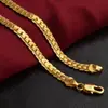 Joias de comércio exterior atacado quente 5mm colar lateral completo Europa e Estados Unidos Rede vermelha corrente clavícula colar banhado a ouro 18K