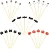 Palillos de Madera para Halloween de Cruzar la Frontera, Palillos de Plástico, Pinchos para Frutas, Tenedores para Frutas, Suministros para Fiestas, Decoraciones para Cupcakes