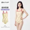 [En stock en Guangzhou] Traje de baño de una pieza de natación para mujer, diseño de alta gama, corte triangular adelgazante, específicamente para piscinas