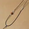 Nuevo cordón de cuero encerado puro hecho a mano collar de jade Hetian de alta gama exquisito para mujer cadena para la clavícula cadena fina para suéter