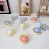 Juguete colorido para aliviar el estrés con forma de flor de bollo al vapor, modelo realista de comida, lindo adorno de mini bollo al vapor