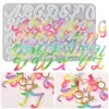 Molde de Silicona de Resina de Cristal DIY Amapola Forma Irregular 26 Letras del Alfabeto Inglés Pendientes Colgante Pulsera Llavero