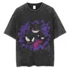 Camiseta de Manga Corta para Hombre Estilo Retro Lavado Dibujos Animados Europeos y Americanos Talla Europea 2025 Transfronteriza, Camiseta para Hombre Lavada y Desgastada